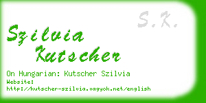 szilvia kutscher business card